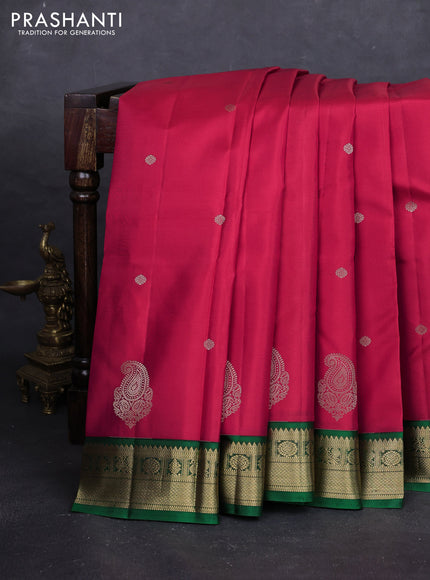 Red & Green Pure Kanchipuram Silk - Buttas