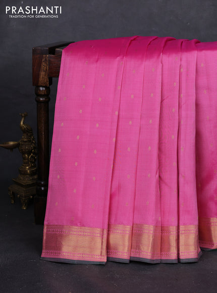 Pink & Green Pure Kanchipuram Silk - Buttas