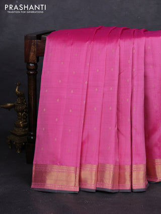 Pink & Green Pure Kanchipuram Silk - Buttas