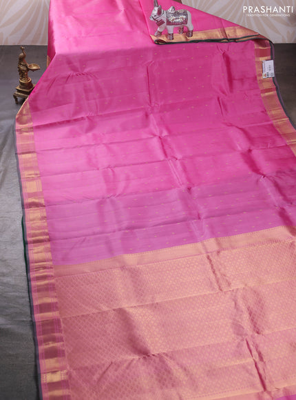 Pink & Green Pure Kanchipuram Silk - Buttas