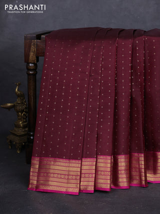 Maroon & Pink Pure Kanchipuram Silk - 1000 Buttas