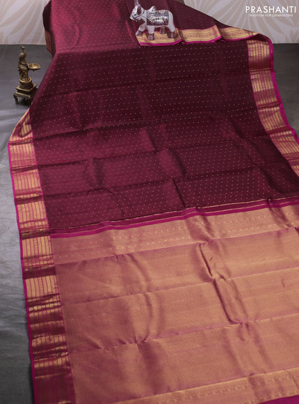 Maroon & Pink Pure Kanchipuram Silk - 1000 Buttas