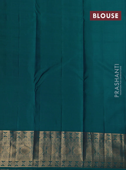 Magenta Pink & Teal Blue Pure Kanchipuram Silk - 1000 Buttas
