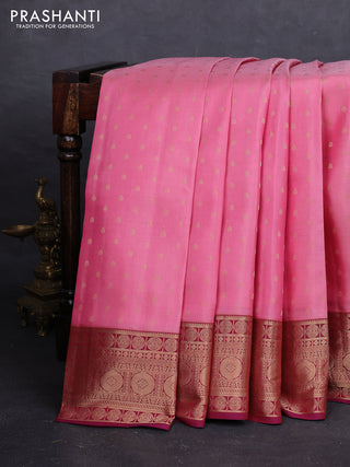Pink & Magenta Pink Pure Kanchipuram Silk - 1000 Buttas