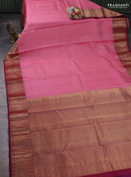 Pink & Magenta Pink Pure Kanchipuram Silk - 1000 Buttas