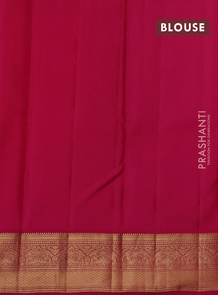 Mustard Yellow & Pink Pure Kanchipuram Silk - Buttas