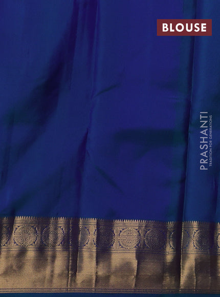 Teal Blue Pure Kanchipuram Silk - Buttas