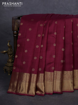 Maroon Pure Kanchipuram Silk - Buttas