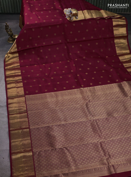 Maroon Pure Kanchipuram Silk - Buttas