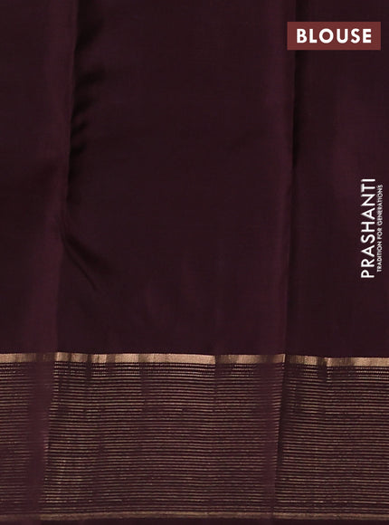 Bottle Green & Coffee Brown Pure Kanchipuram Silk - 1000 Buttas