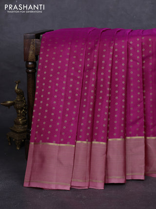 Magenta Pink & Peach Pink Pure Kanchipuram Silk - 1000 Buttas
