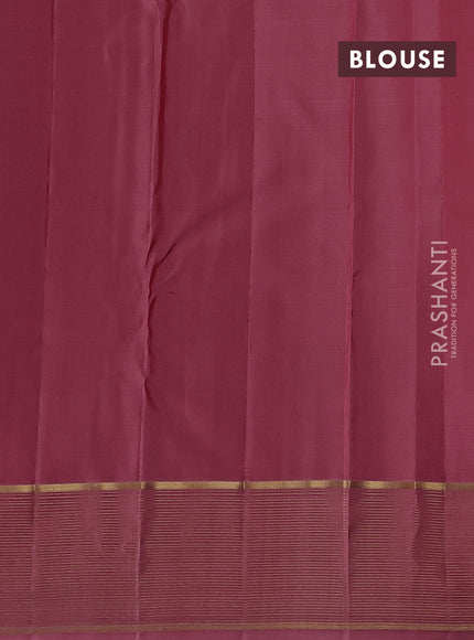 Magenta Pink & Peach Pink Pure Kanchipuram Silk - 1000 Buttas