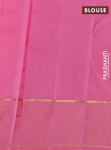 Peach Orange & Peach Pink Pure Kanchipuram Silk - 1000 Buttas