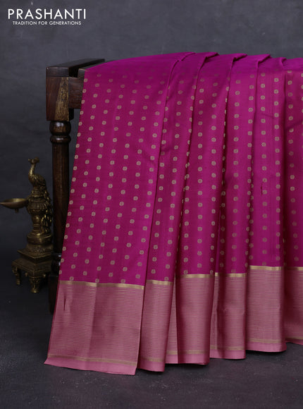 Magenta Pink & Mauve Pink Pure Kanchipuram Silk - 1000 Buttas