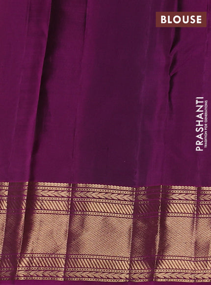 Black & Magenta Pink Pure Kanchipuram Silk - Checks