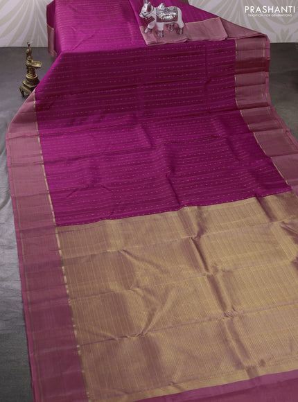Magenta Pink & Onion Pink Pure Kanchipuram Silk - Buttas