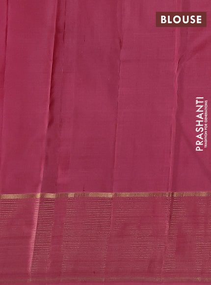 Magenta Pink & Onion Pink Pure Kanchipuram Silk - Buttas