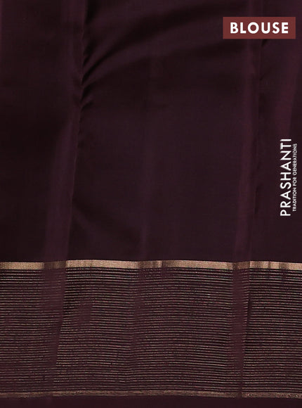 Green & Coffee Brown Pure Kanchipuram Silk - Buttas