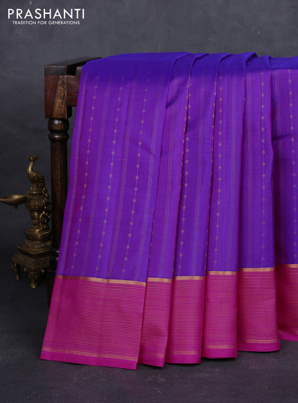 Purple & Pink Pure Kanchipuram Silk - Buttas