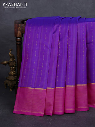 Purple & Pink Pure Kanchipuram Silk - Buttas