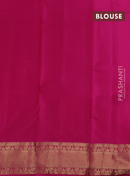 Sunset Orange & Pink Pure Kanchipuram Silk - Buttas