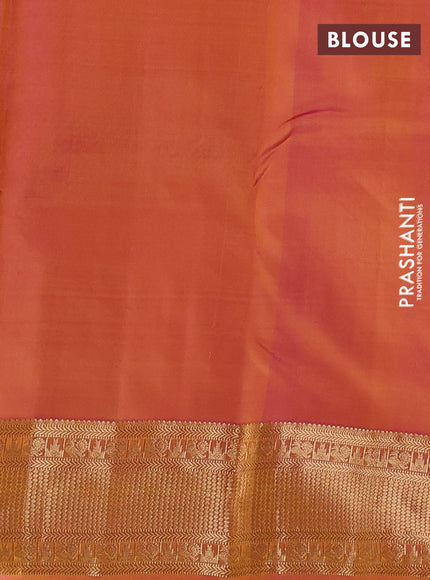 Lime Green & Pink Pure Kanchipuram Silk - Buttas