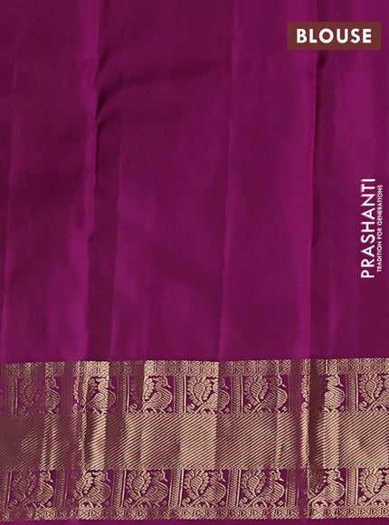 Elaichi Green & Magenta Pink Pure Kanchipuram Silk - Buttas