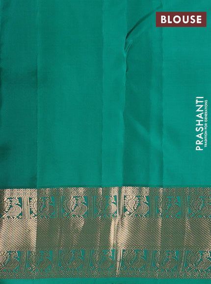 Magenta Pink & Green Pure Kanchipuram Silk - Buttas