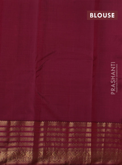 Peach Orange & Pink Pure Kanchipuram Silk - Buttas