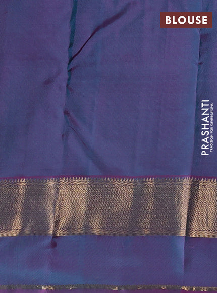 Teal Green & Pink Pure Kanchipuram Silk - Buttas