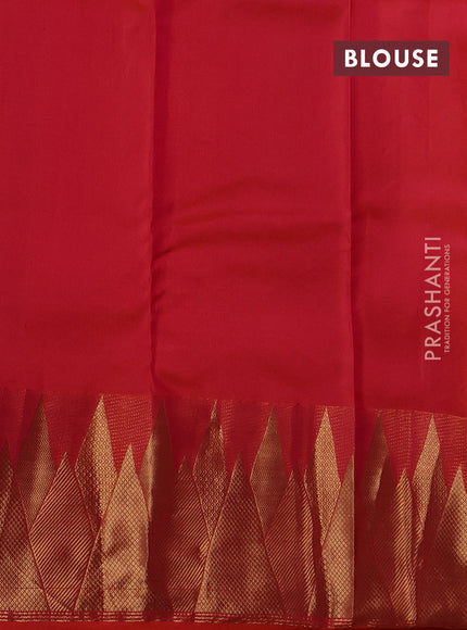 Peach Orange Pure Kanchipuram Silk - Buttas