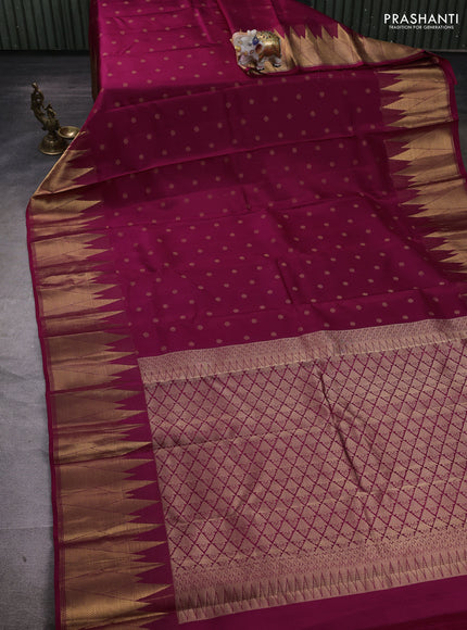 Magenta Pink Pure Kanchipuram Silk - Buttas