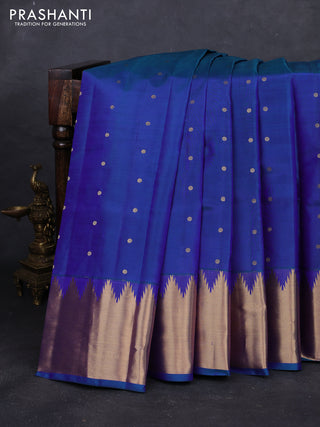 Blue Pure Kanchipuram Silk - Buttas