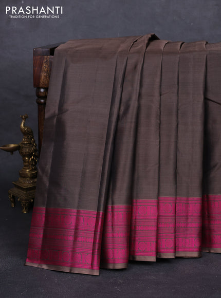 Brown Pure Kanchipuram Silk - Buttas