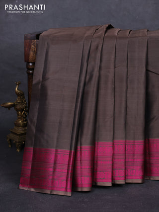 Brown Pure Kanchipuram Silk - Buttas