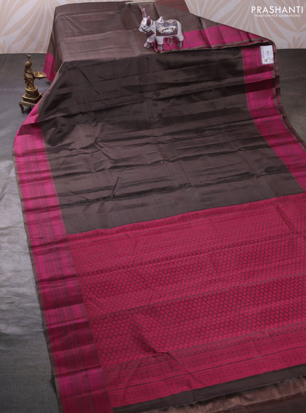 Brown Pure Kanchipuram Silk - Buttas