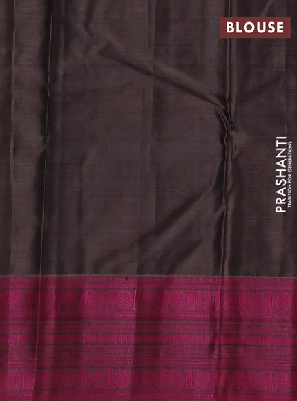 Brown Pure Kanchipuram Silk - Buttas