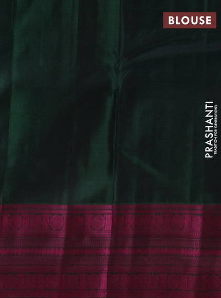 Bottle Green Pure Kanchipuram Silk - Buttas