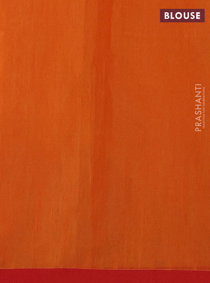 Orange & Red Jamdani Silk Cotton Saree