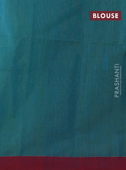 Cs Blue & Red Jamdani Silk Cotton Saree