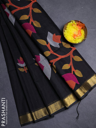 Black Jamdani Silk Cotton Saree
