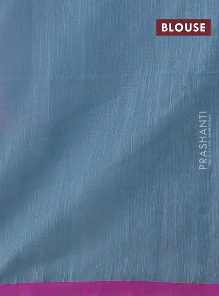 Pastel Blue & Pink Jamdani Silk Cotton Saree