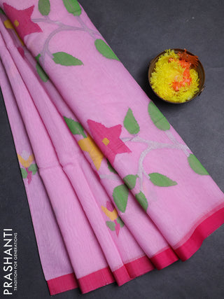 Pink Jamdani Silk Cotton Saree