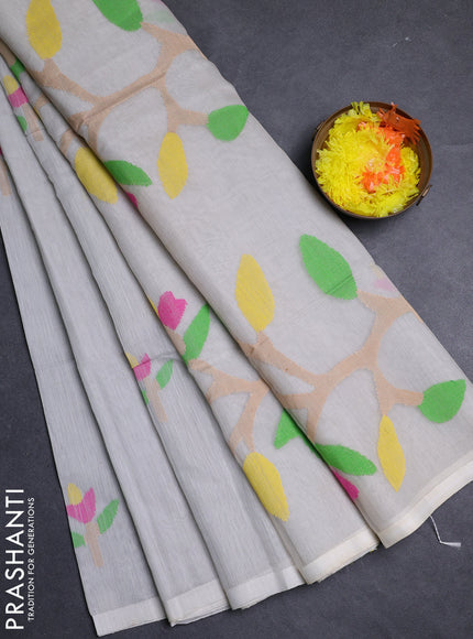 Grey Jamdani Silk Cotton Saree