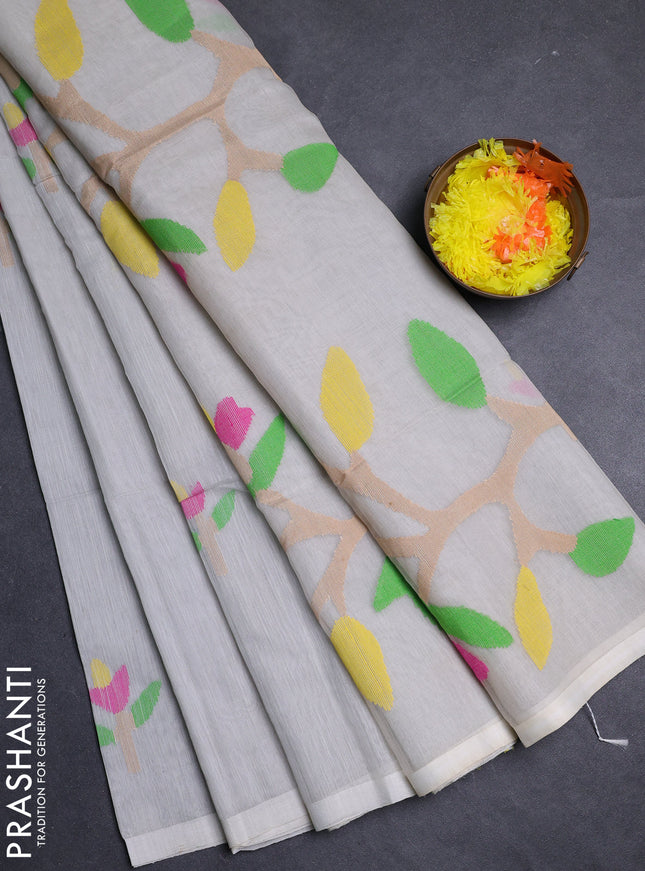Grey Jamdani Silk Cotton Saree
