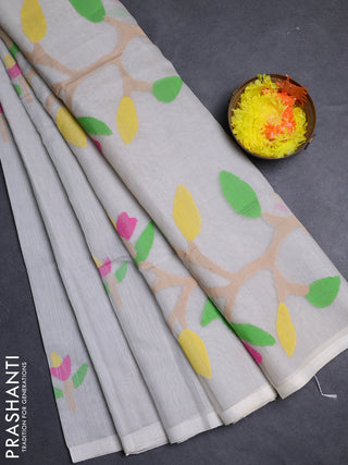 Grey Jamdani Silk Cotton Saree