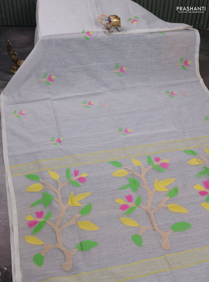 Grey Jamdani Silk Cotton Saree