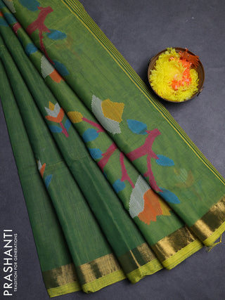 Green Jamdani Silk Cotton Saree