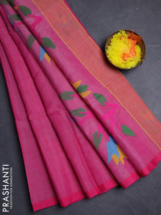 Pink Jamdani Silk Cotton Saree