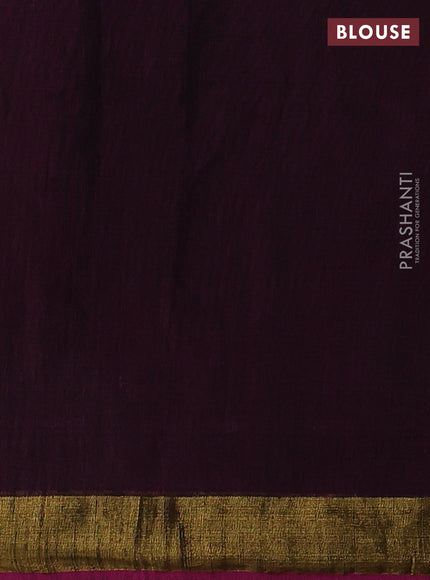 Wine & Pink Jamdani Silk Cotton Saree